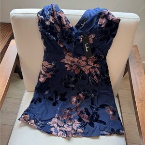 Mini velvet floral dress form lulus. New with tags!